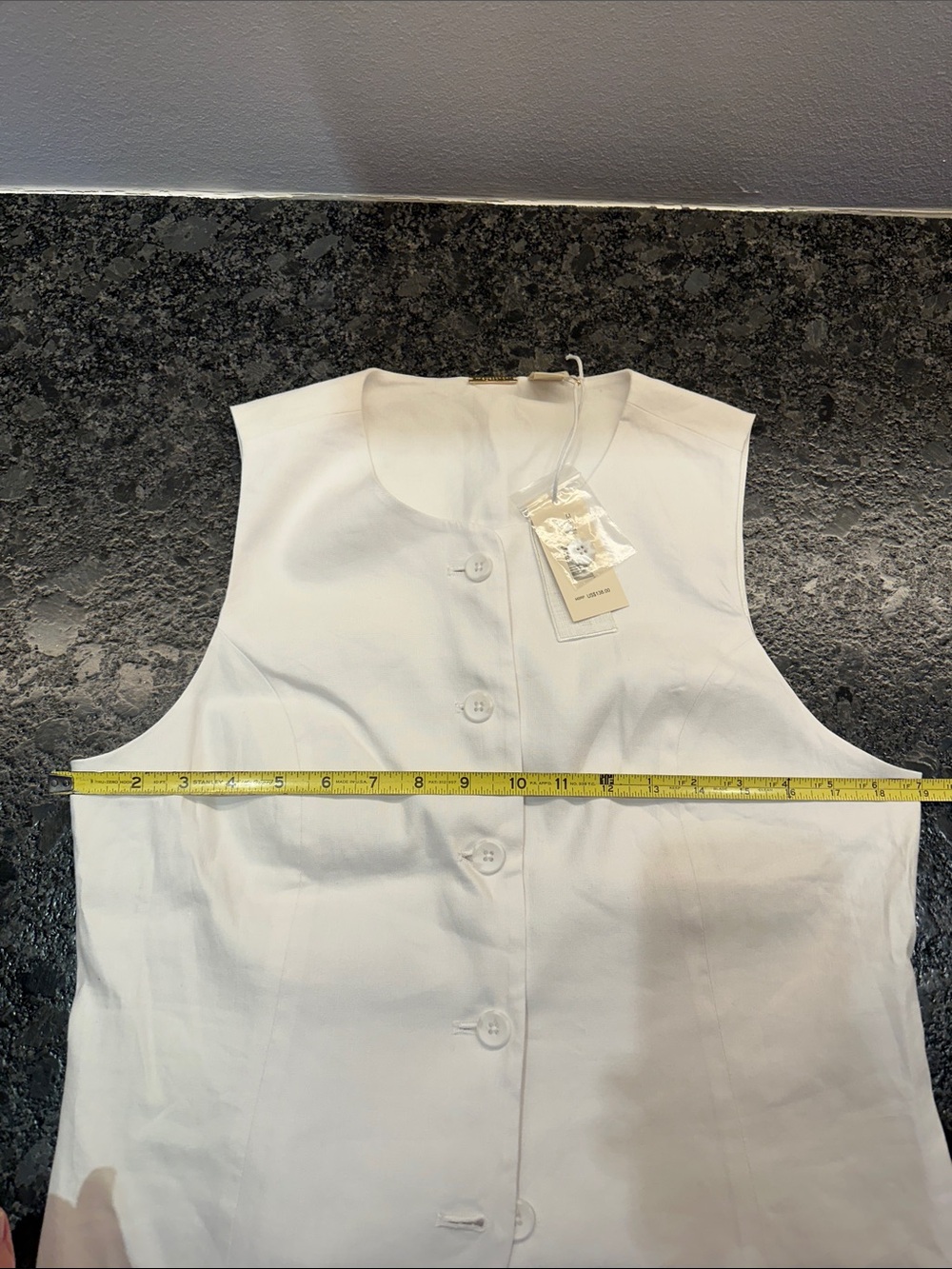 NWT Magaschoni Linen Vest, Size M, White - Picture 6 of 6